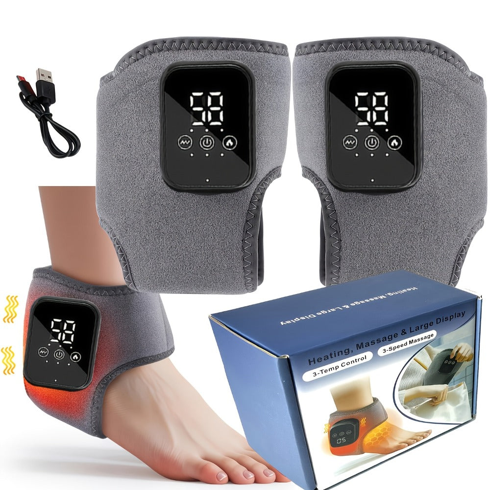 Foot Massager Electric Heated Ankle Wrap | 3 Heat Levels 3 Vibration Modes Touch Screen Timer | Relieves Ankle Pain Plantar Fasciitis Arthritis Muscle Fatigue | Fits Left & Right F - product image 5