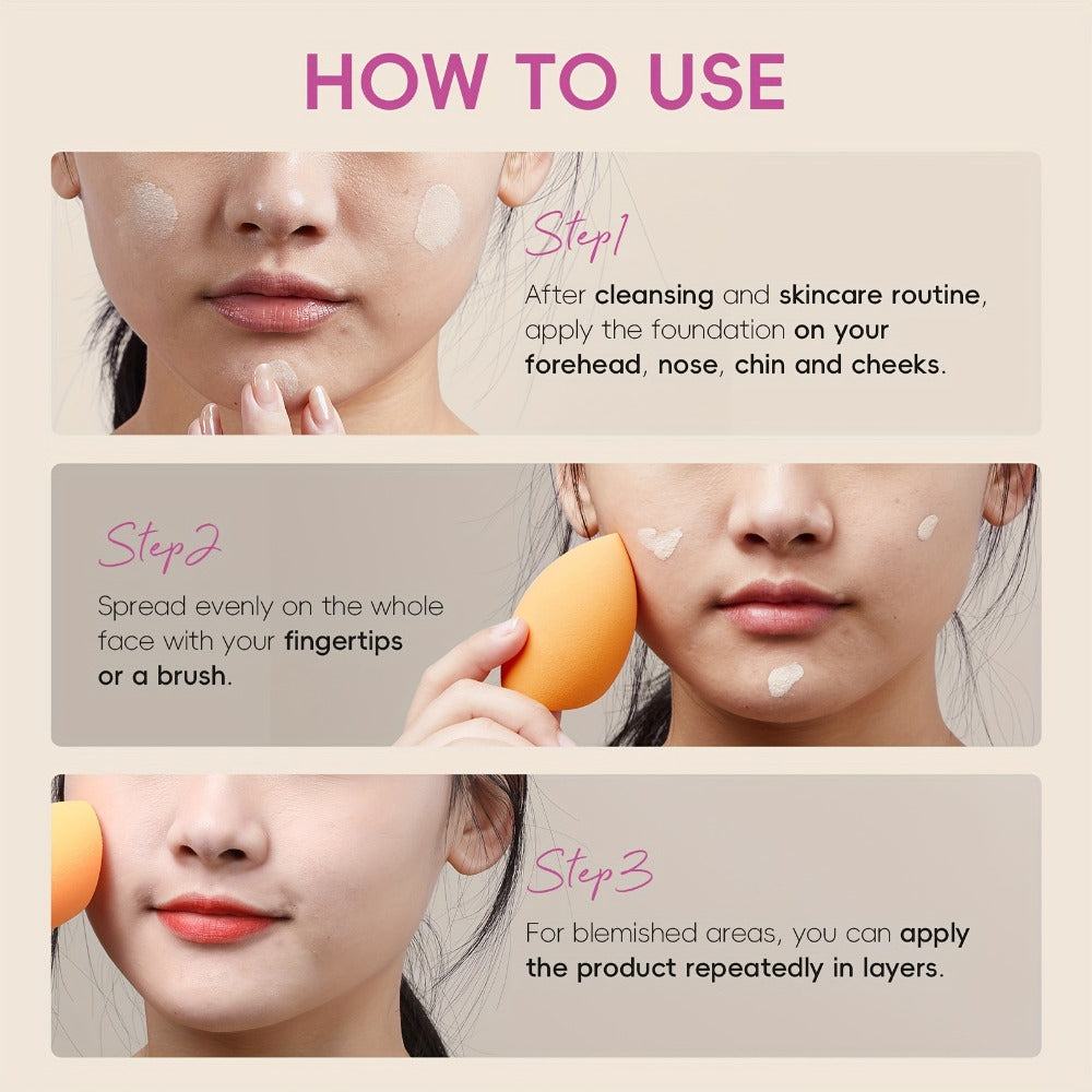 Hydrating Foundation 2 Pack Full Coverage Waterproof Long Lasting Hyaluronic Acid Pear Powder Invisible Pores Flawless Skin 6 Shades Ivory to Tan for Women Daily Office - product image 15