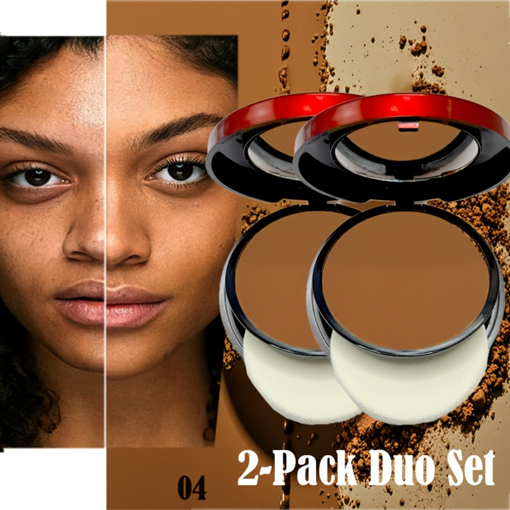 Pressed Powder Foundation Contour Matte Ful1l Coverage Oil Control Waterproof | 6 Shades Light to Dark | Blending Puff Included | 1-Pack & 2-Pack Duo Set Available - product image 7