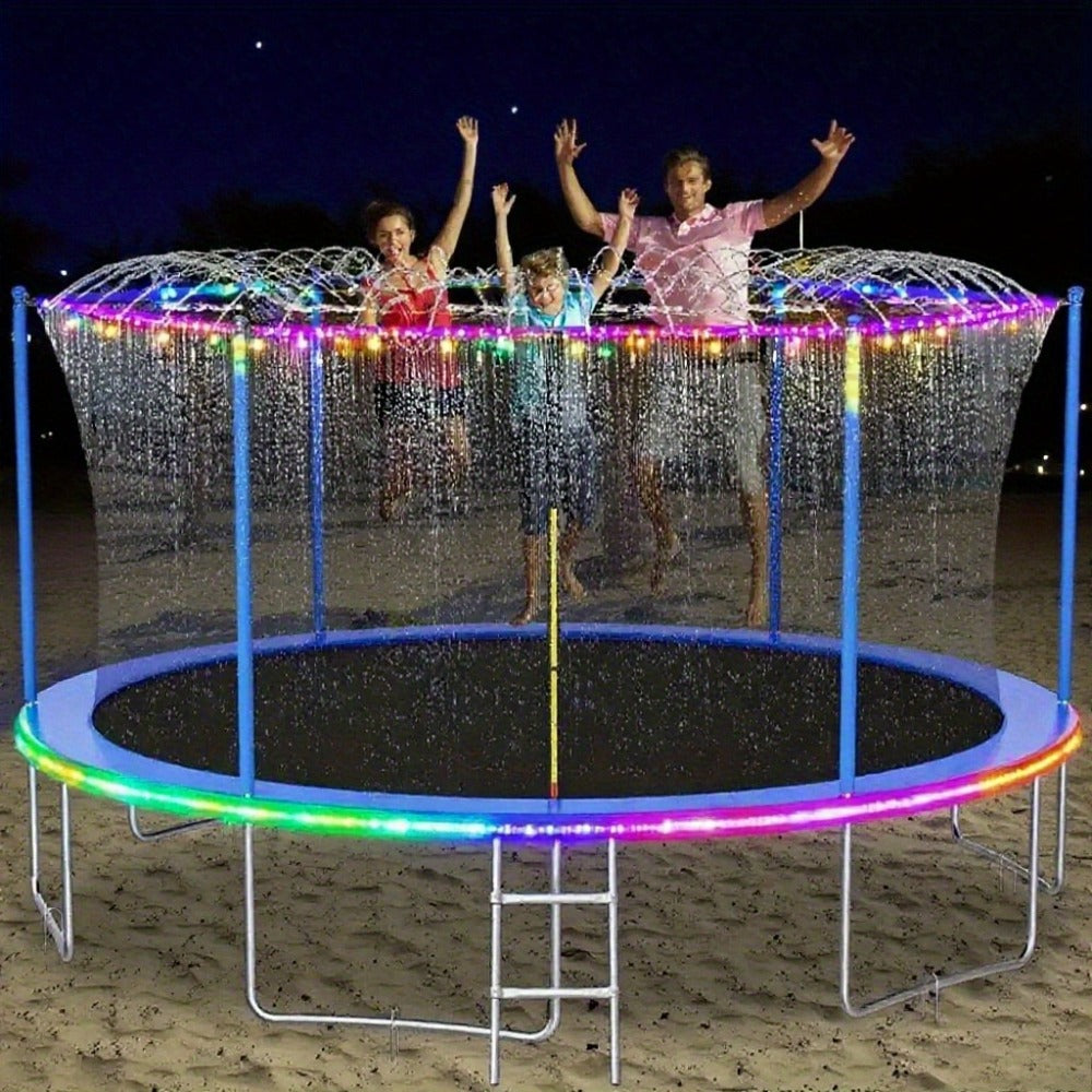 Solar LED Trampoline Lights 50 100 LEDs Colorful Rope Lights 8 Modes IP65 Waterproof Fits 8-16 Ft Trampolines Outdoor Safety Glow Night Light Kids Adults Multicolor White Blue for Patio & Backyard Use