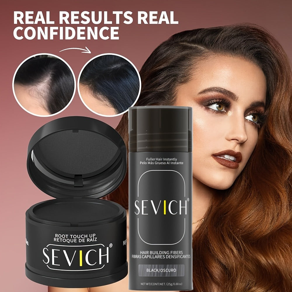 Thinning Hair Root Coverage Powder with Brush — Instant Hairline Concealer Natural Shadow Effect, Voluminous Lift Lightweight Sensitive Scalp Safe Formula, 8 Shades for Men & Women - product image