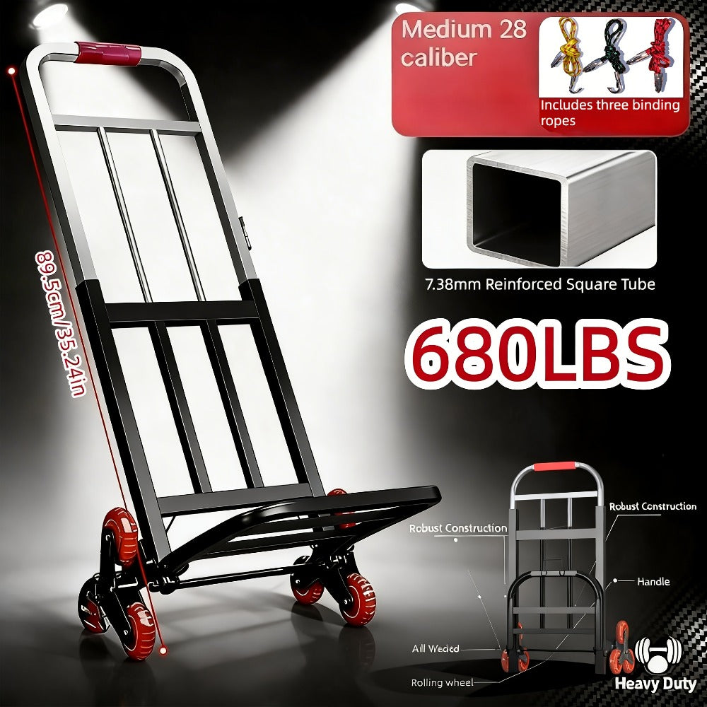 Folding Hand Truck Stair Climbing Wheels Heavy Duty 220 450 680 LBS Capacity Compact Collapsible Handcart Dolly for Home Warehouse Grocery Moving Office Material Handling - product image