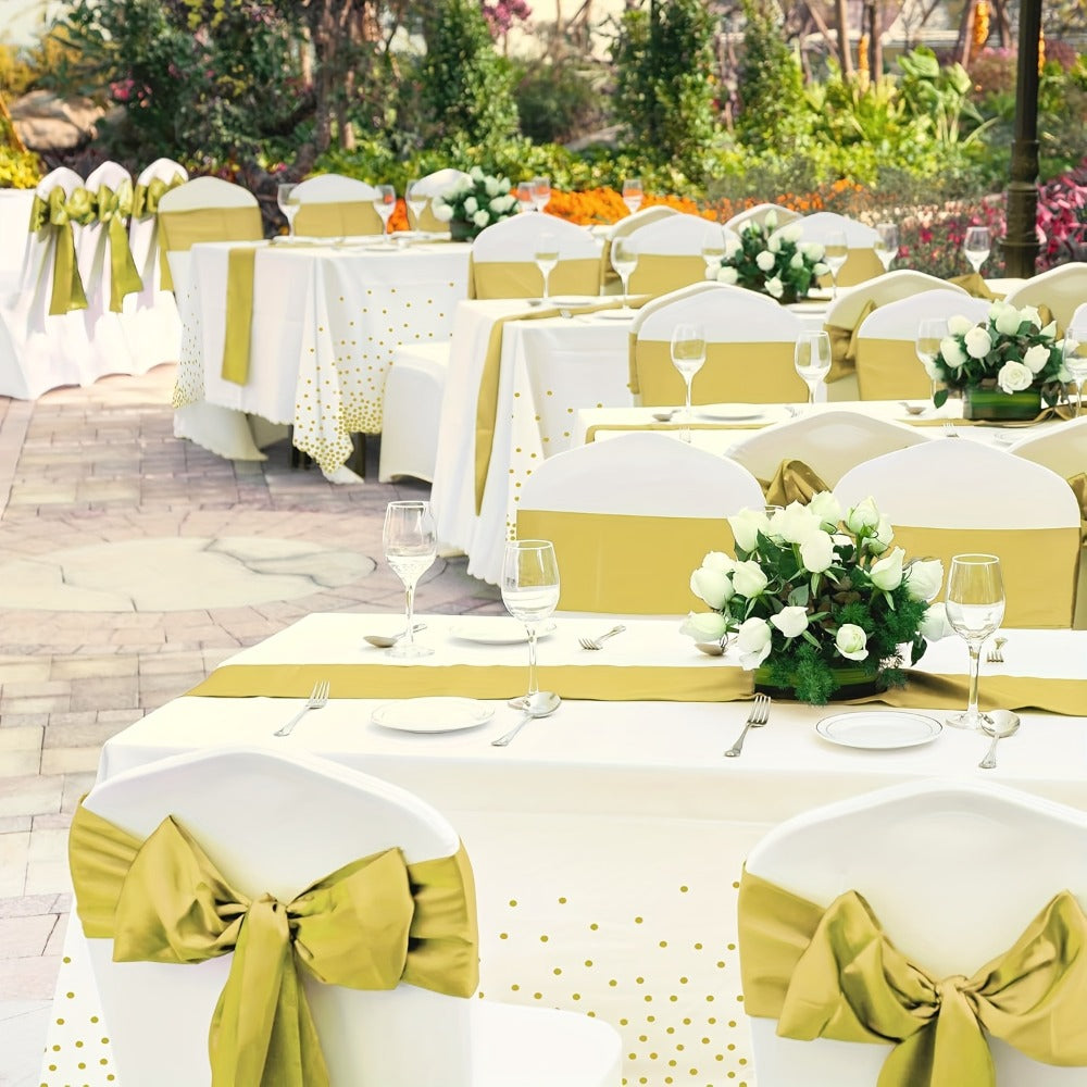 Plastic Party Table Covers for Wedding Birthday Graduation Anniversary Baby Shower Bridal Shower Elegant Bulk Party Decorations | Disposable Tablecloth & Table - product image 5