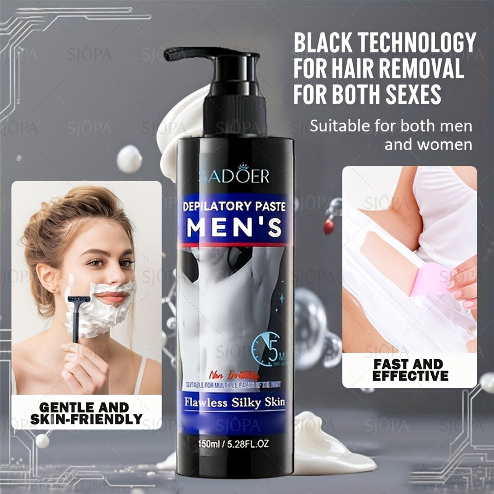 Hair Removal Cream for Men 150ml Fast Painless Depilatory for Body Face Underarm Leg & Intimate Area – Smooth Skin Formula, Razor-Free Grooming, Father's Day Gift - product image 8