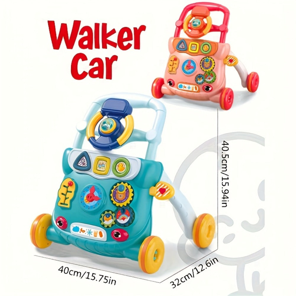 Musical Baby Walker Toy with Anti-Rollover Safety | Multi-Function Sit-to-Stand Activity Center for Early Walking Development, Interactive Learning Push Walker - product image