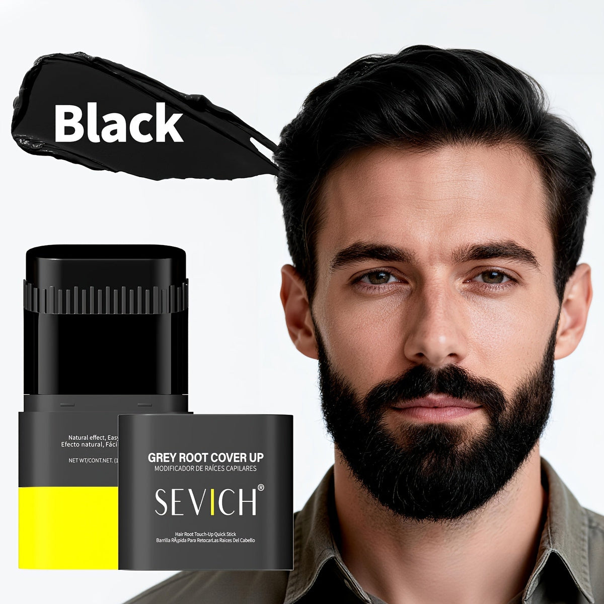 Beard Dye Pen 2-in-1 Waterproof Color Stick for Men — Sevich Instant Gray Coverage Washable Beard Hair Filler Pen with Brush Natural Finish for Mustache & Sideburns 3 Shades - product image 12