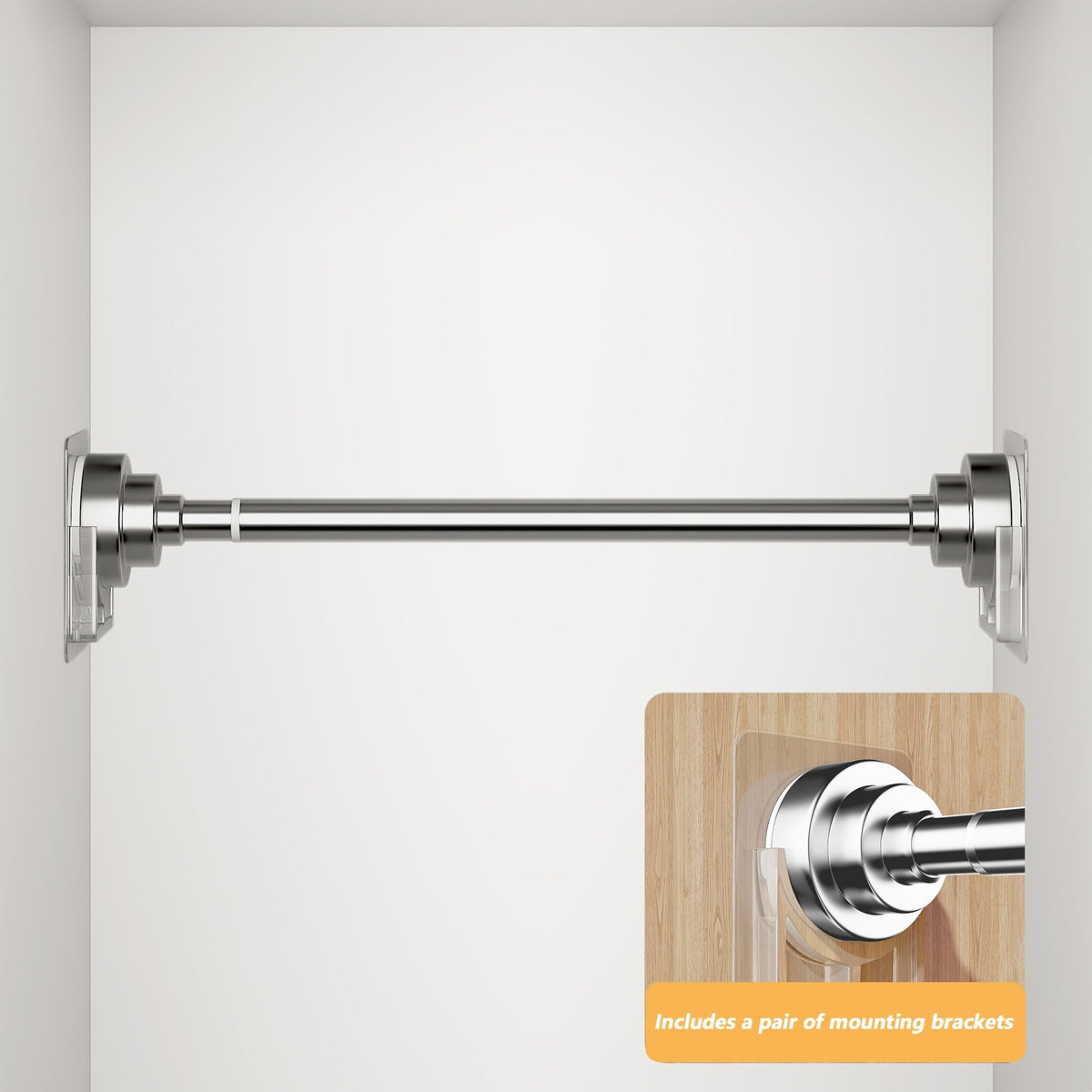 Tension Rod Stainless Steel No Drill - Adjustable Curtain Rod for Wardrobe Bathroom Bedroom, Clothes Drying Rod, Multiple Sizes & Colors - product image 11