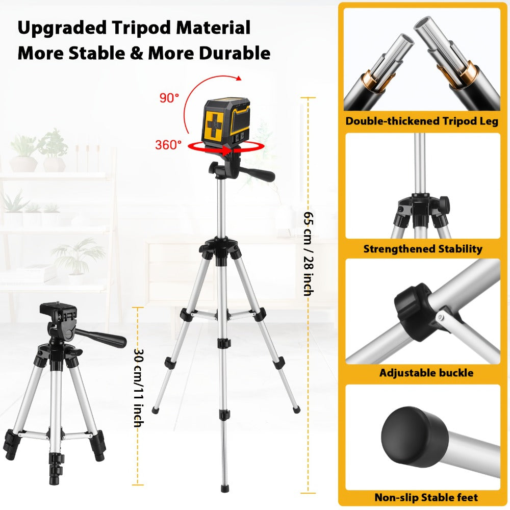 Green Laser Level Self-Leveling with Tripod – Horizontal & Vertical Cross Line Laser for Construction, Tiling, Home Renovation & Interior Decoration - product image 4