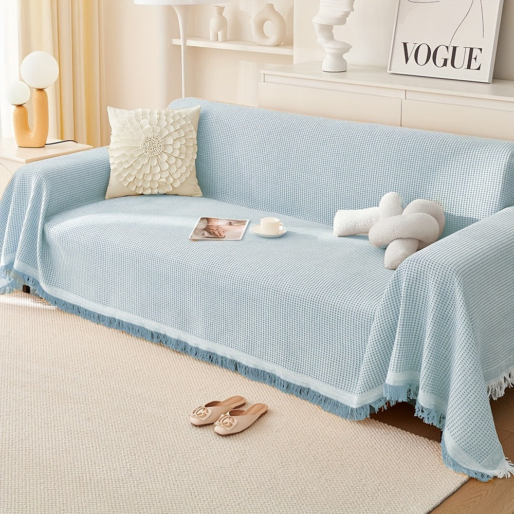 Sofa Throw Cover with Tassels Scratch Resistant Breathable Couch Blanket Slipcover Multifunctional All Season Settee Cover for Living Room Bedroom - Multiple Sizes and Colors - product image 18