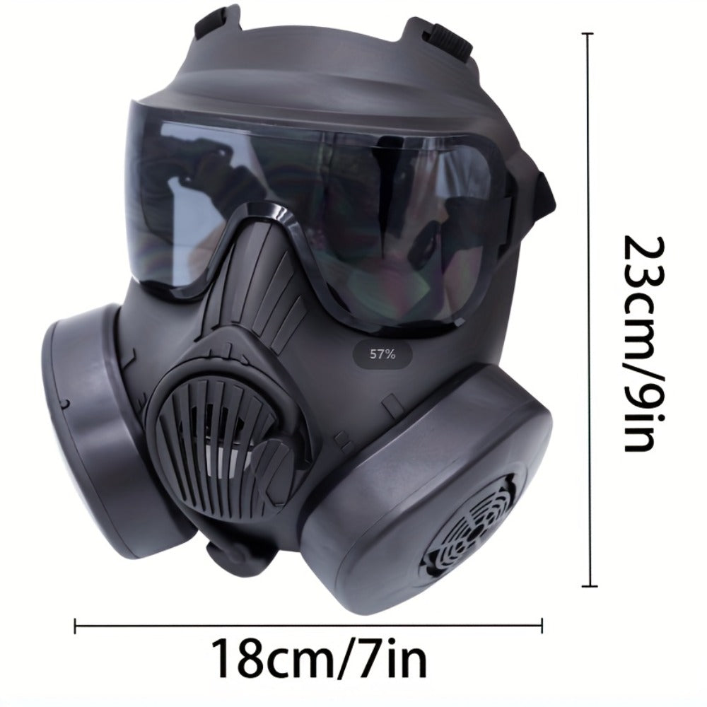 Military Face Mask for Men Halloween Cosplay Role Play CS Simulation Outdoor Camping Movie Stage Props Cool Dress Up Black Tri-Color | Tactical CS Costume Prop Mask Plastic Airsoft Style