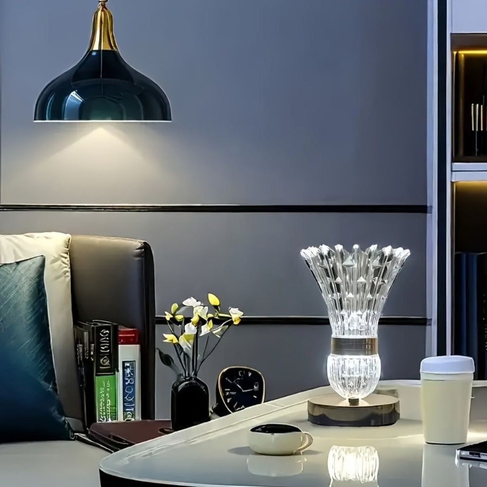 Crystal Vase Table Lamp Touch Control USB Rechargeable Adjustable Brightness Bedside Night Light - product image 10