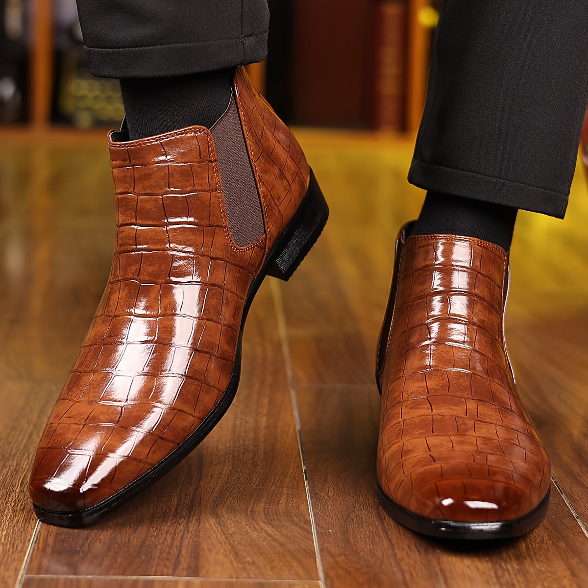 2207 Men's Checkered Pattern Boots - product image 2