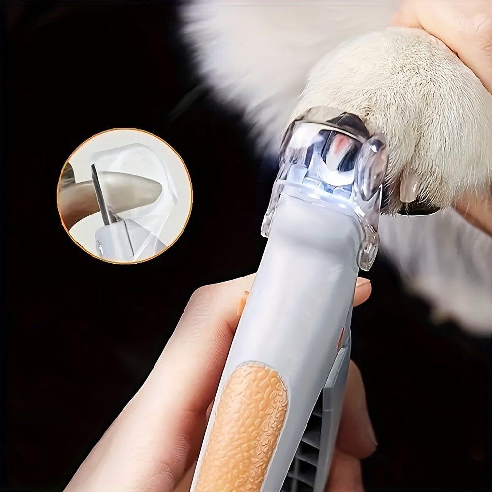 LED Pet Nail Clipper 2pcs with Light Ergonomic Non-Slip Handle Precise Cat Dog Nail Trimmer Safe Hassle-free At-Home Grooming Tool Orange Gray - product image