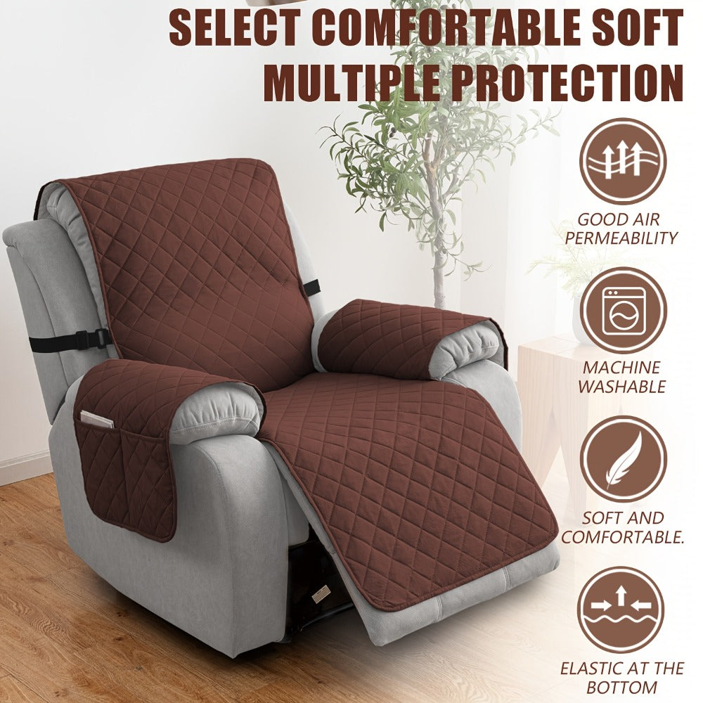 Chenille Knit Recliner Chair Cover Non-Slip Elastic Straps Drawstring Closure Pet Furniture Protector for Large Recliner 8 Colors - product image 11