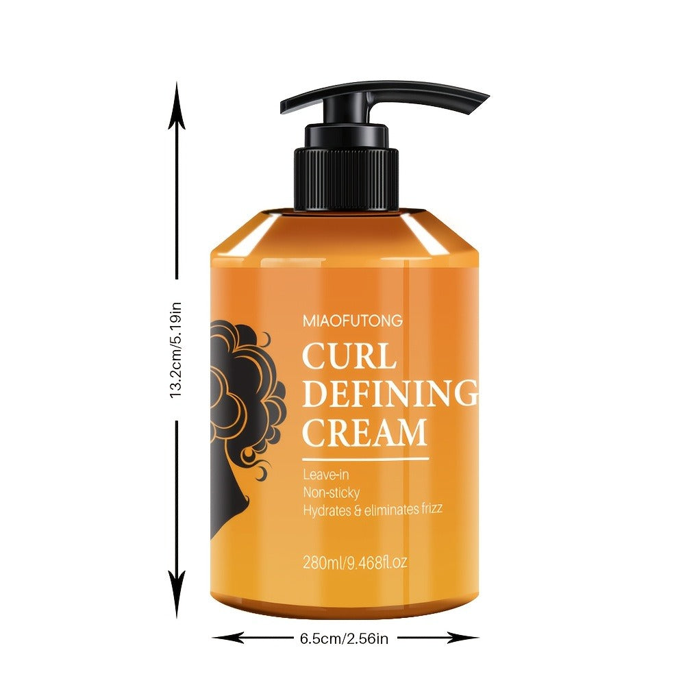 Curl Defining Cream with Argan Oil 280ml Frizz Control Moisture Lock Hydrating Styling Conditioner – Enhances Shine Boosts Volume Heat-Free Curl Definer for Curly Wavy Coily Hair W - product image 5