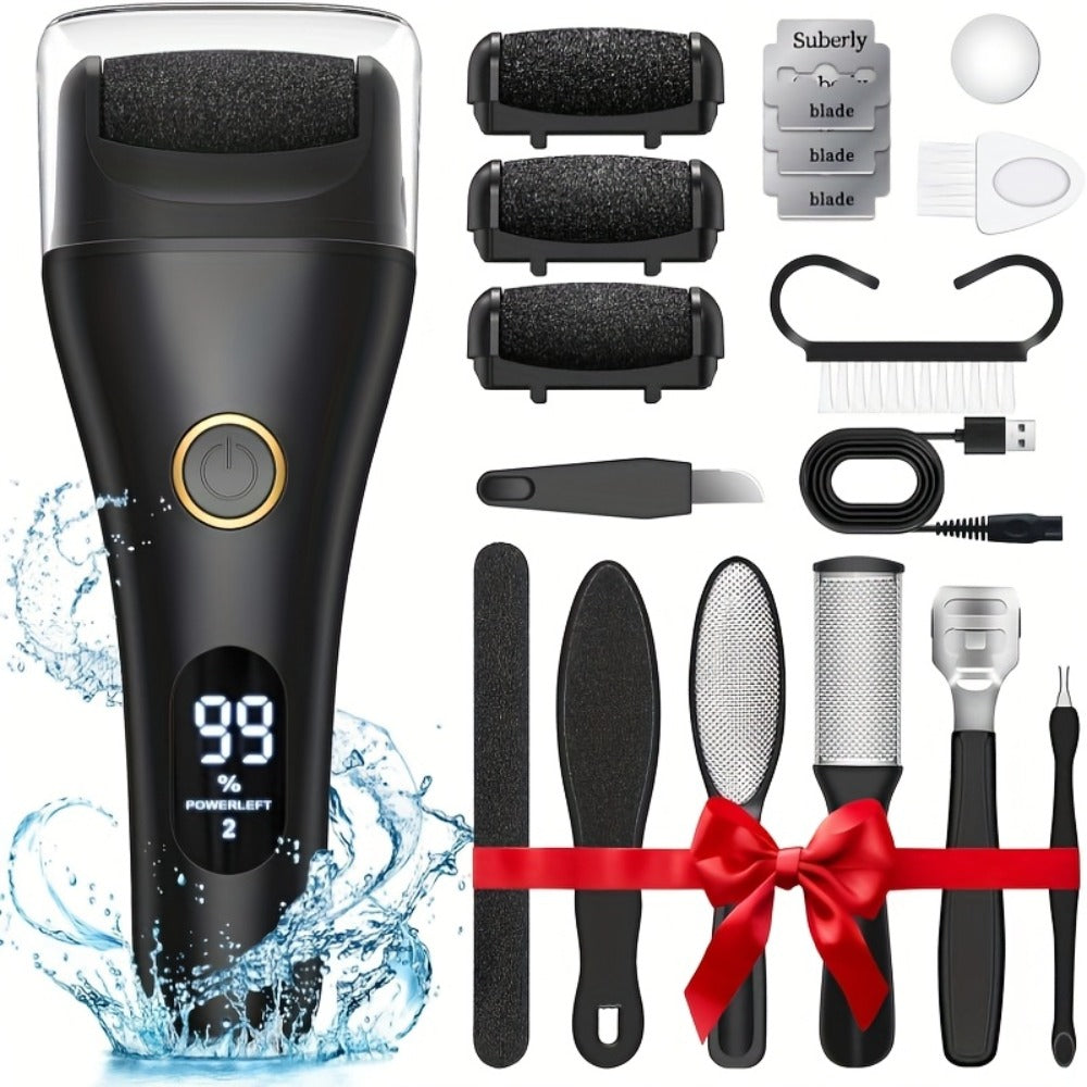 Electric Pedicure Foot File 10-in-1 Kit – Rechargeable with Digital Display, 3 Roller Heads, Dead Skin & Hard Skin Remover for Men & Women - product image 9