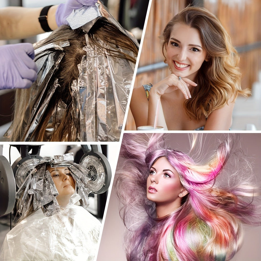 Hair Highlighting Foil Sheets 300pcs Box | Professional Salon Aluminum Foil Paper for Balayage Coloring Perming | Even Heat Distribution Precise Sectioning | Silver Grade Hairdress - product image 6