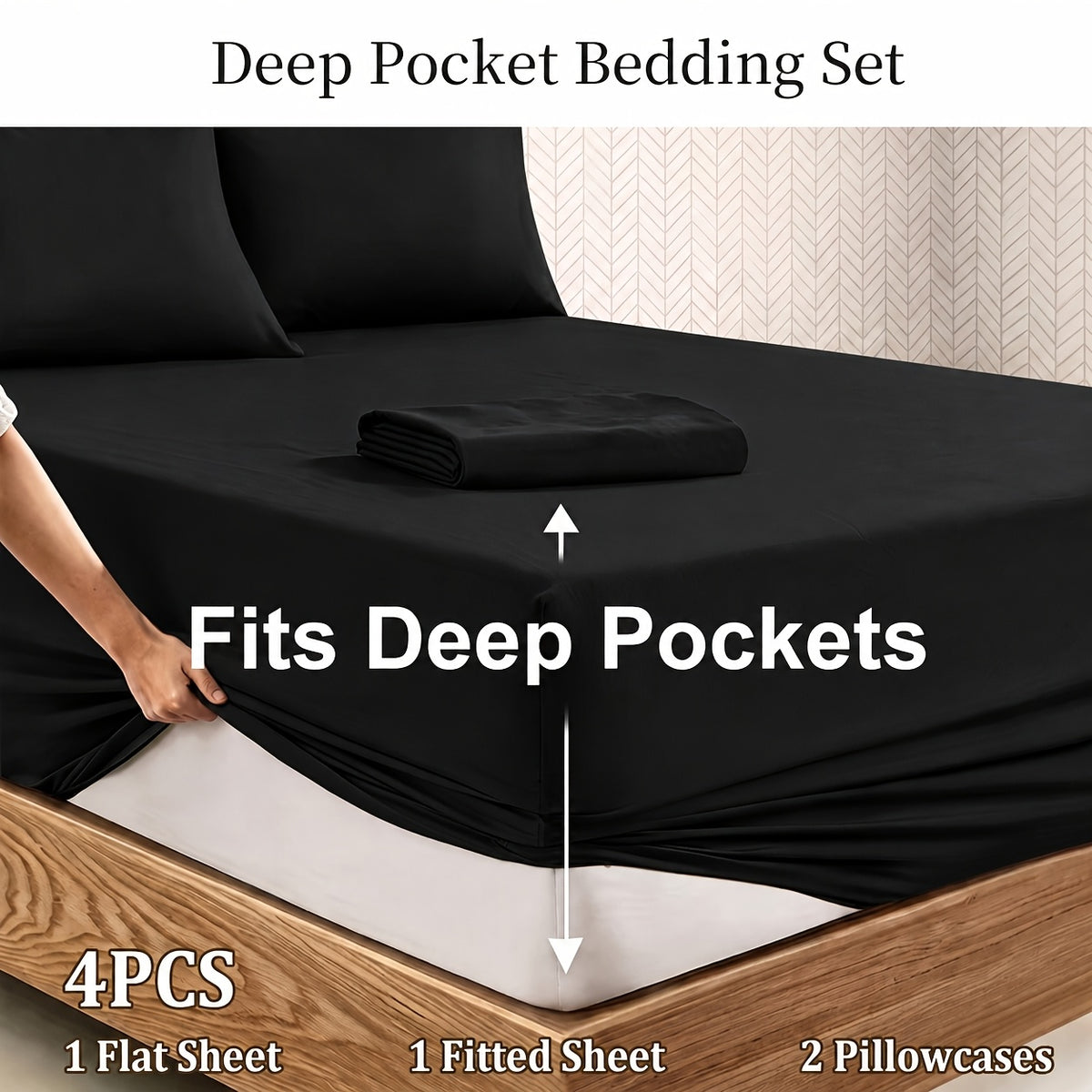Deep Pocket Bed Sheet Set, Soft Brushed Fabric, Breathable All Season, Easy Care Kids Bedding, Great Christmas & Halloween Gift for Kids, Bedroom Dorm Use - product image 7