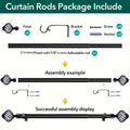 Black Adjustable Curtain Rod Heavy Duty Farmhouse Decorative Drapery Rod for Bedroom Living Room Kitchen Patio 4 Sizes Easy Install - product image 18