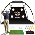 Golf Practice Net 10x7ft with Hitting Mat – Portable Golf Chipping Net for Backyard Indoor Outdoor Use – Golf Gifts for Men Dad Golfers – Golf Training Net for - product image