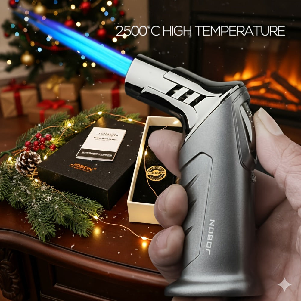 Butane Torch Lighter Gift Set 2500°F, Refillable with Safety Lock & Adjustable Flame, High-Temperature Kitchen Cooking Camping Outdoor Torch, Gift Box Included, Gas Not Included - product image