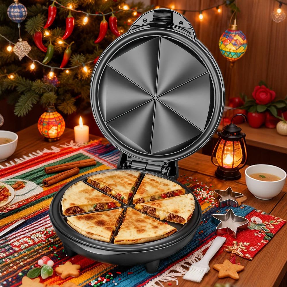 Electric Quesadilla Maker 9.5 Inch – Grilled Cheese Machine, Extra Stuffing Capacity, Easy 6-Wedge Slice, Non-Slip Feet | Also Available as 12 Inch Pizza Maker - product image