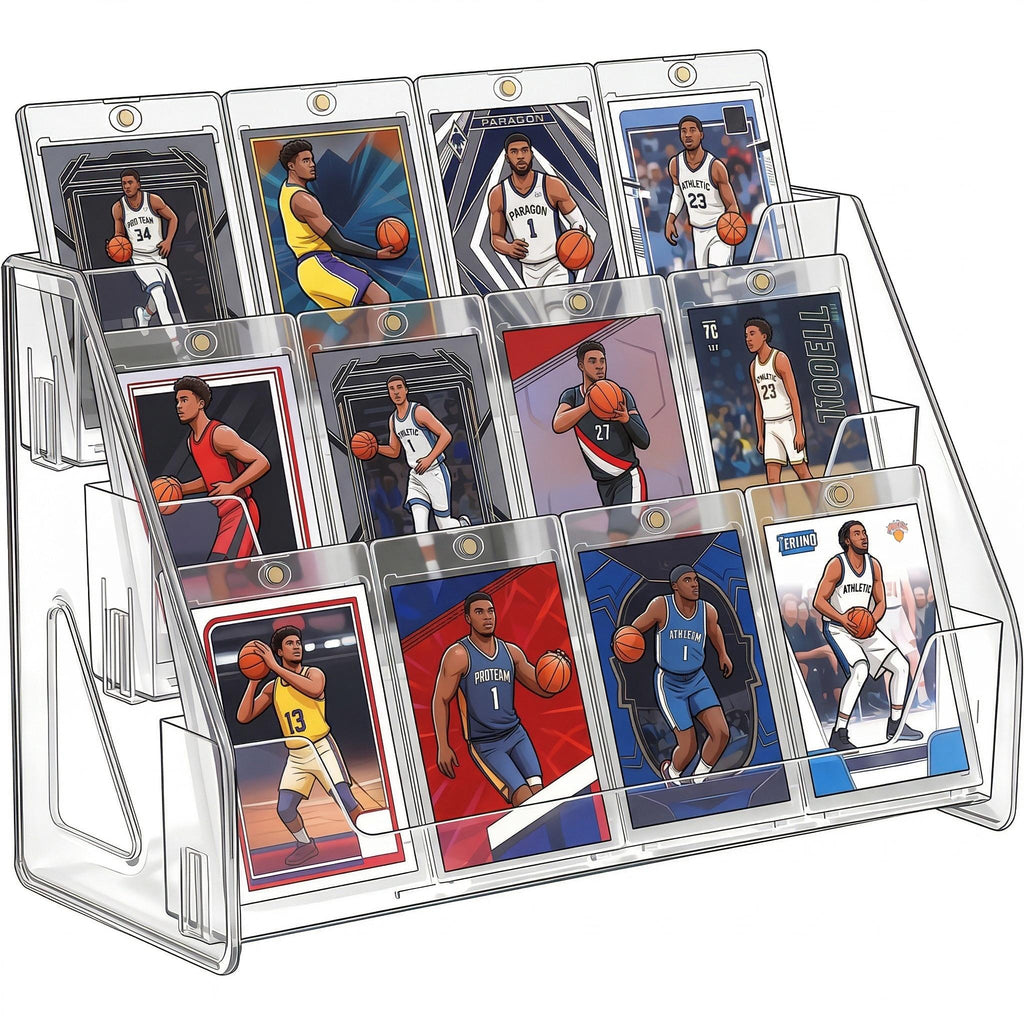 3 or 5-Tier Vertical Collectible Card Showcase, Snap-In Assembly No Tools Desktop Holder for Baseball Basketball MTG Trading Cards – PSA BGS SGC Graded Card - product image 13