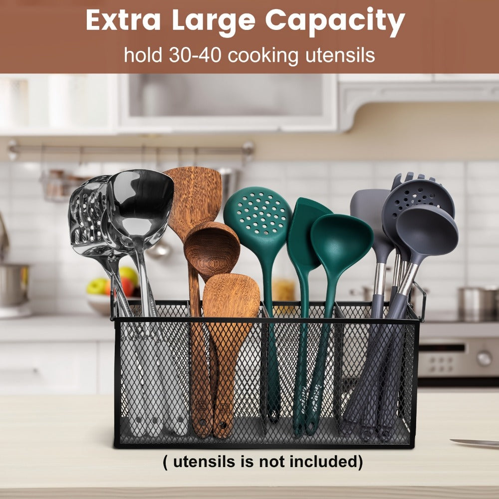 Kitchen Utensil Holder 4-Compartment Diatomaceous Earth Base Organizer - product image 3