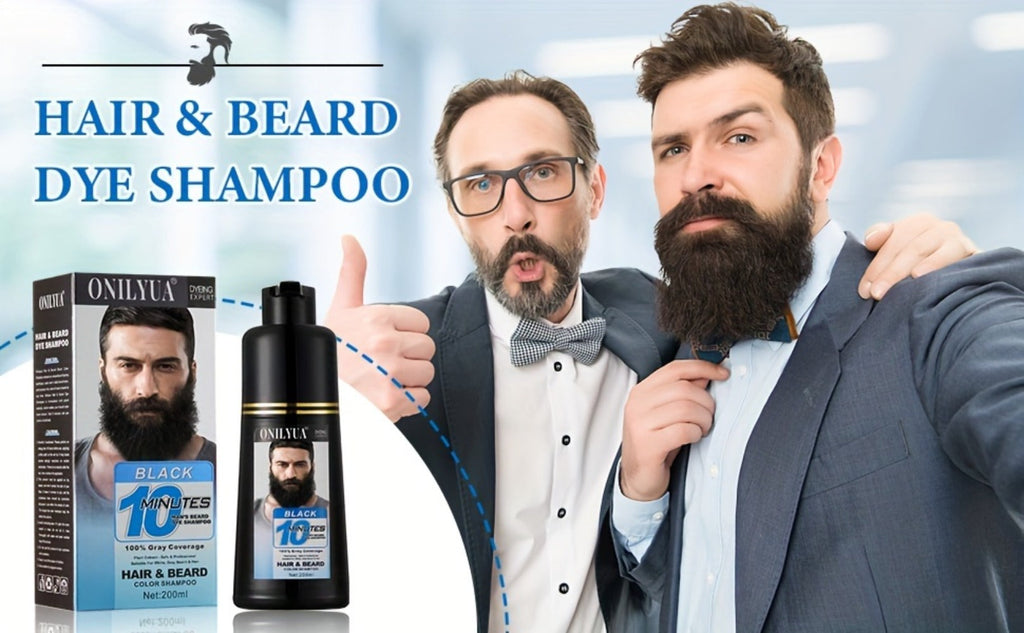 Beard Dye Shampoo for Men 2-in-1 Hair & Beard Grey Coverage Argan Oil No-Mix Formula – Fast 5-20 Min Long-Lasting Natural Color 6.76 oz Mustache Goatee Facial Hair - product image 9