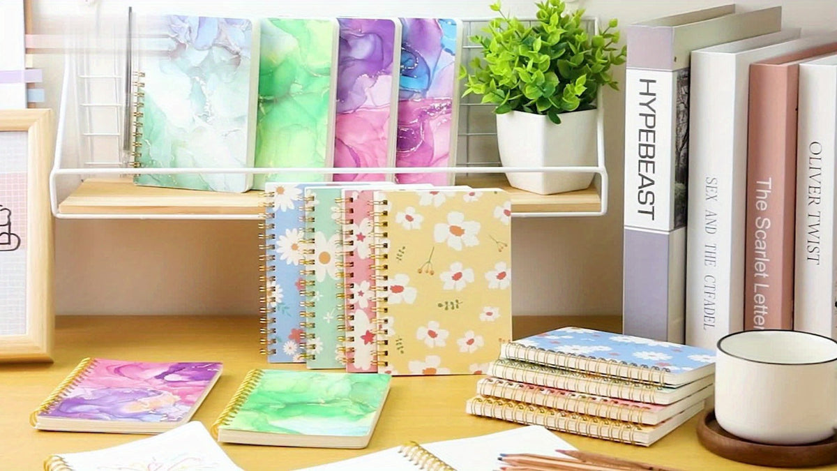 A6 Spiral Notebooks 8 Pack - Floral Design College Ruled Journals with Tear-Off Pages | Portable Memo Pads for Students & Office | Gift Set - product image 10