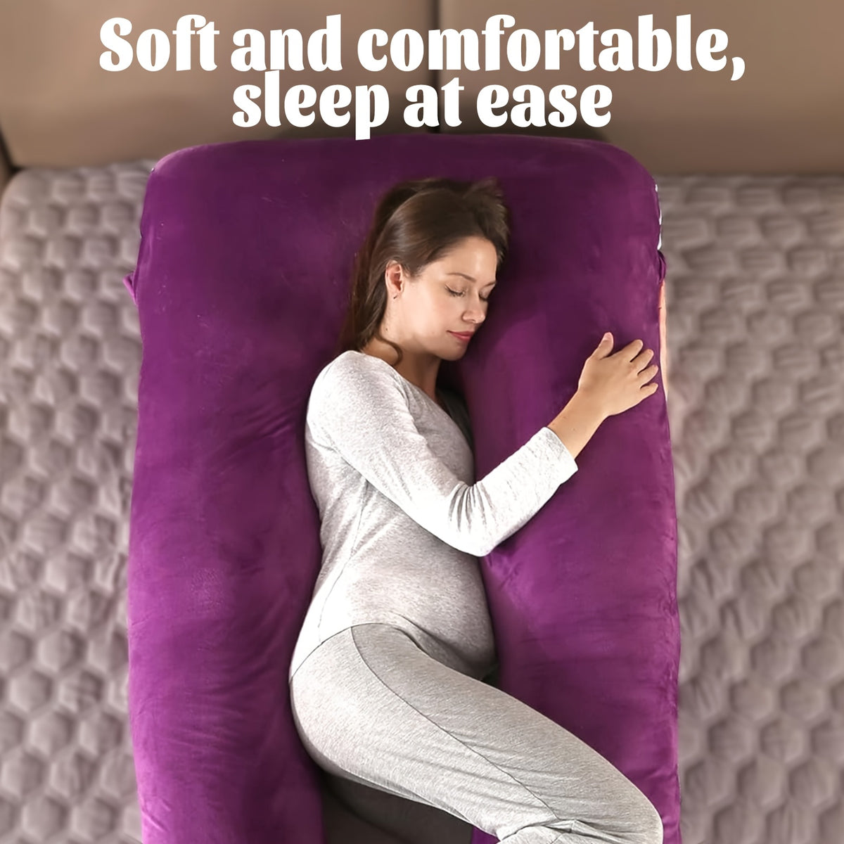 U-Shaped Maternity Pillow for Back, Neck, and Leg Support – Soft, Portable, and Comfortable Polyester Pregnancy Pillow for Expecting Moms, Hand Wash or Dry - product image 14