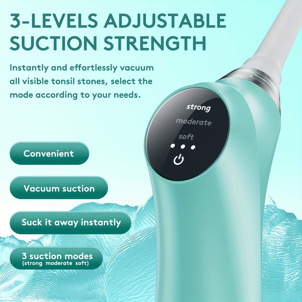 Tonsil Stone Remover Electric Vacuum Kit with LED Light – 3 Suction Modes 5X Magnifying Mirror Oral Irrigator Safe Gentle Tonsillolith Removal Tool for Adults at Home Use Rechargea - product image 4