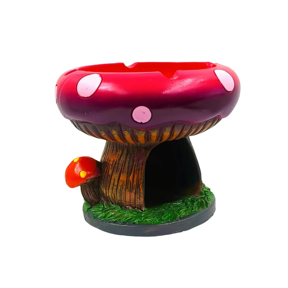Mushroom Ashtray with Storage Compartment Whimsical Resin Mushroom Shaped Ashtray 5.3x4.5 Inch Purple Pink Cute Ashtray with Cigarette Butt Slot Funny Home Office Decor Unique Desk - product image 3