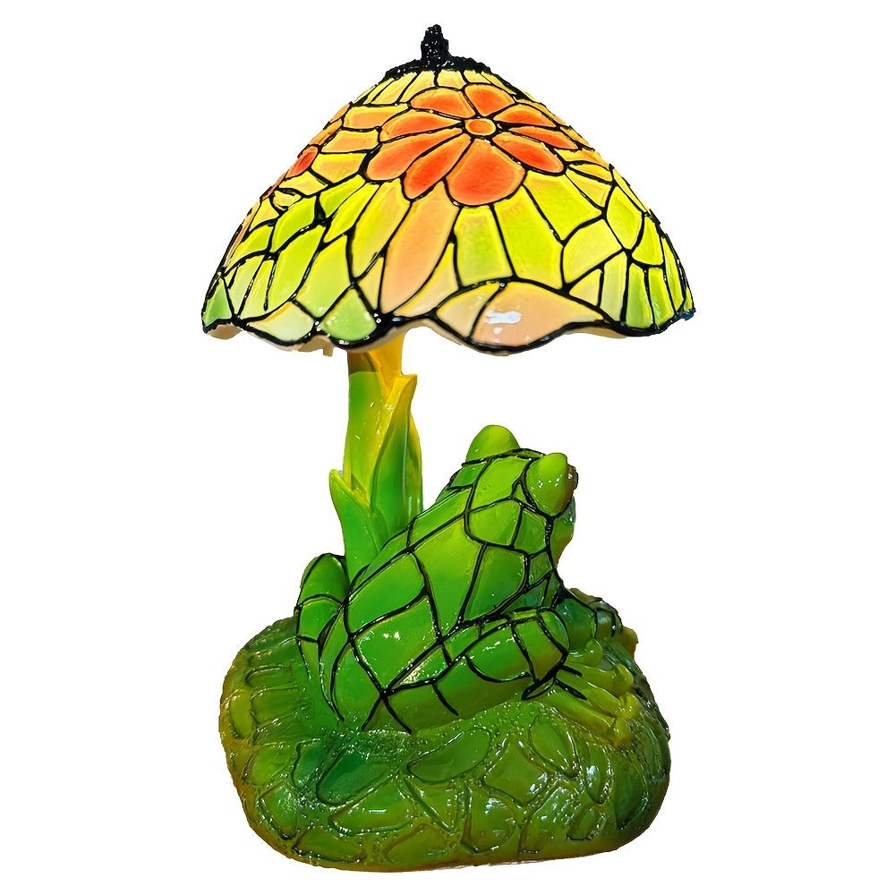 3D Frog Table Lamp Floral Painted Flower Night Light Warm Ambiance Home Decor Bedside Office Desk Study Decor Wedding Birthday Holiday Gift Cute Room Decor - product image 13