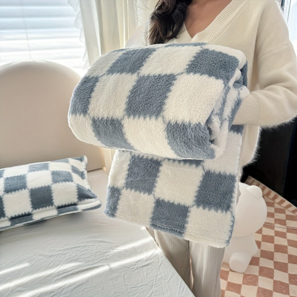 French Plaid Double-Sided Flannel Blanket – Soft Panda & Grid Pattern Throw for Sofa, Bed & Travel, Machine Washable, 6 Designs, 4 Sizes - product image 10