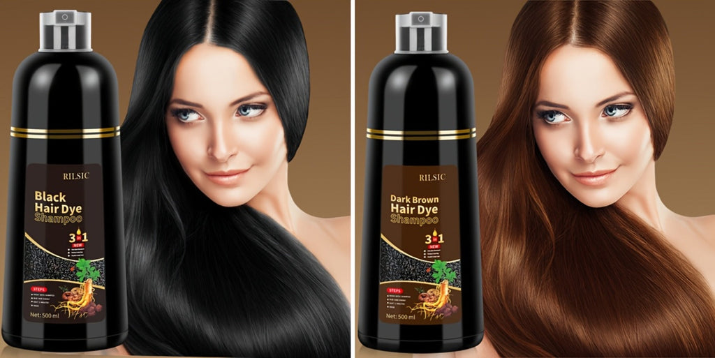 Herbal Hair Dye Shampoo 3-in-1 with Plant Squalene 2pcs 16.91oz — Instant Gray Hair Coverage, Natural Color in Minutes, Brown Dark Brown & Black, Unisex Men & Women - product image 17