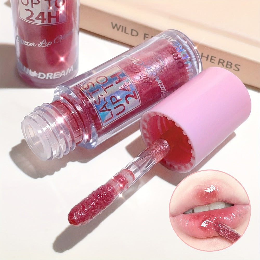 24H Waterproof Glitter Lip Gloss & Lip Stain Set 3PCS – Moisturizing Lip Oil Formula, Long-Lasting Smudge-Proof Glitter Shine in Berry Coral Pink Red Shades for Women All Skin Tone - product image 20