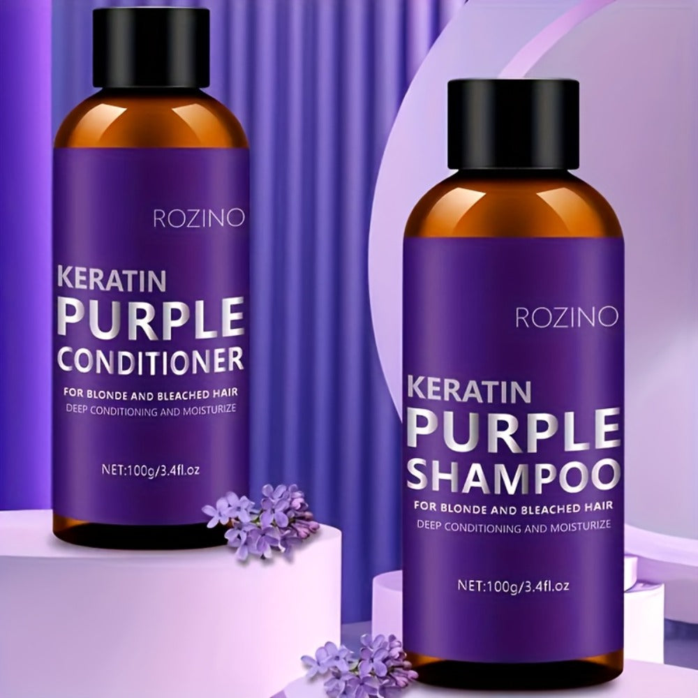 Purple Shampoo and Conditioner Set 2pcs – Toning Deep Cleansing & Moisturizing for Blonde Silver Gray & All Hair Types | Strengthens Hair Prevents Breakage & Split Ends - product image 6