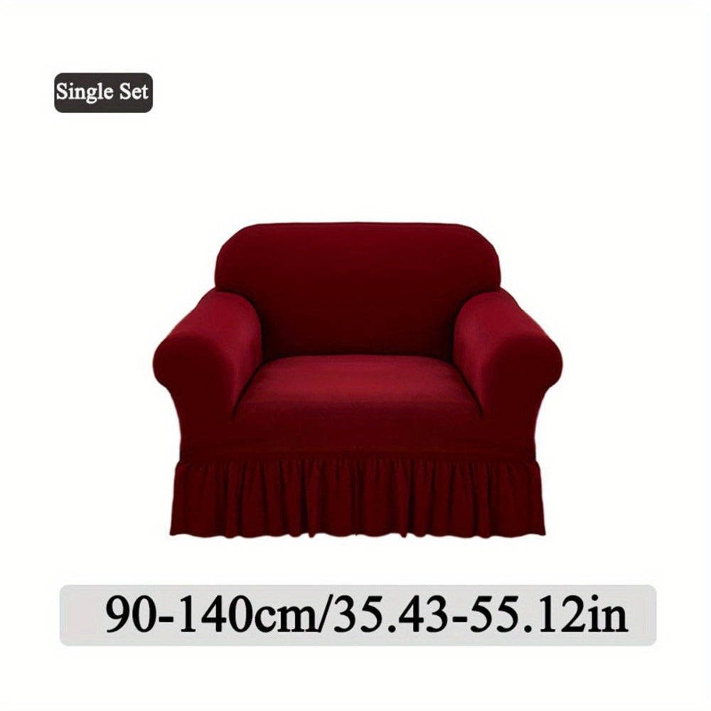 Stretch Sofa Slipcover Lightweight Breathable Elastic Full Cover Skirted Design Anti-Slip Soft Cool Comfort Machine Washable for 3 4 Seater Living Room Furniture Protector - product image 16