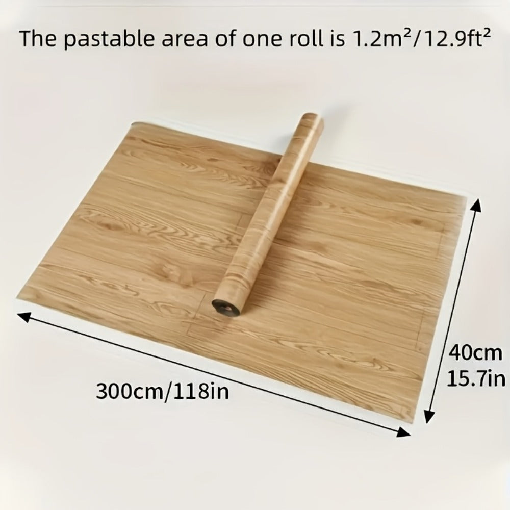 Wood Grain Floor Sticker Roll Peel & Stick Self-Adhesive Non-Slip Thickened Vinyl – Vintage DIY Flooring for Walls, Floors, Desks & Door Panels - product image 2