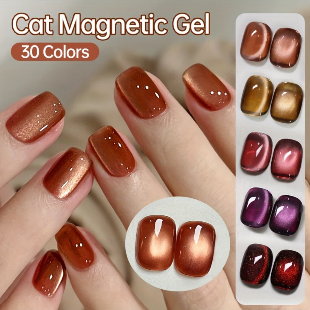 Cat Eye Gel Polish 15ml Plum Bordeaux Magnetic Soak Off UV LED – 3D Light-Shifting Effect Quick Dry Semi-Permanent Long-Lasting Fall Winter Dark Nail Colors for DIY & Salon Nail Ar - product image 8