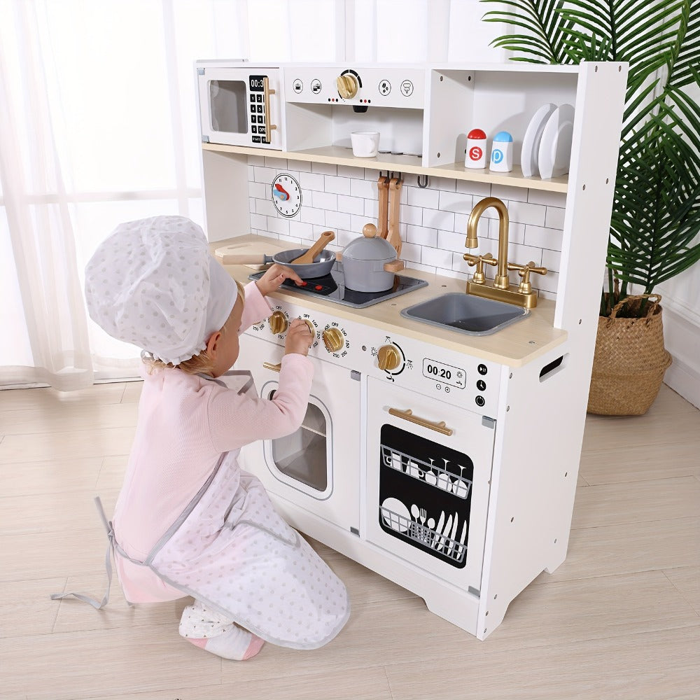 Realistic Pretend Play Kitchen for Toddlers Boys Girls Ages 3 4 5 6+ | Kids Play Kitchen Set with Sink Oven Stove Dishwasher Coffee Maker Ice Maker Microwave - product image 8