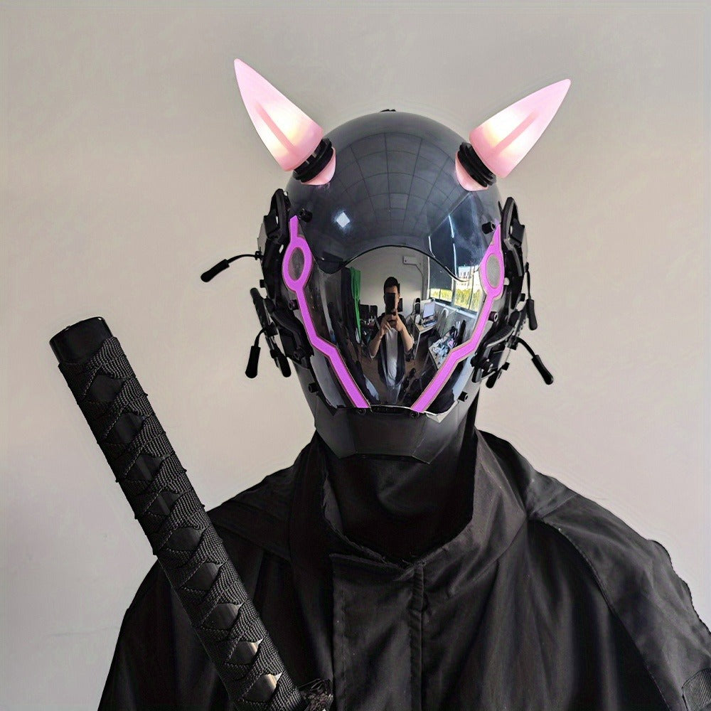 Battery-Powered LED Full Face Mask for Halloween, Christmas, Easter, Rave Music Festival & Party, Unisex Adult Costume Prop, Cool Gift for Men & Women - product image 21