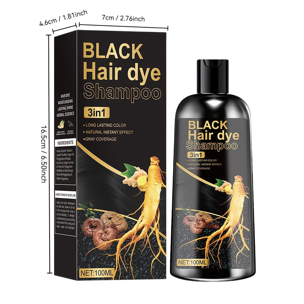Plant Extract Hair Coloring Shampoo 100ml 3.38oz | Deep Moisturizing Scalp-Safe Gray & White Hair Coverage | Long-Lasting Botanical Color | Black Brown Chestnut Brown for Men & Wom - product image 5