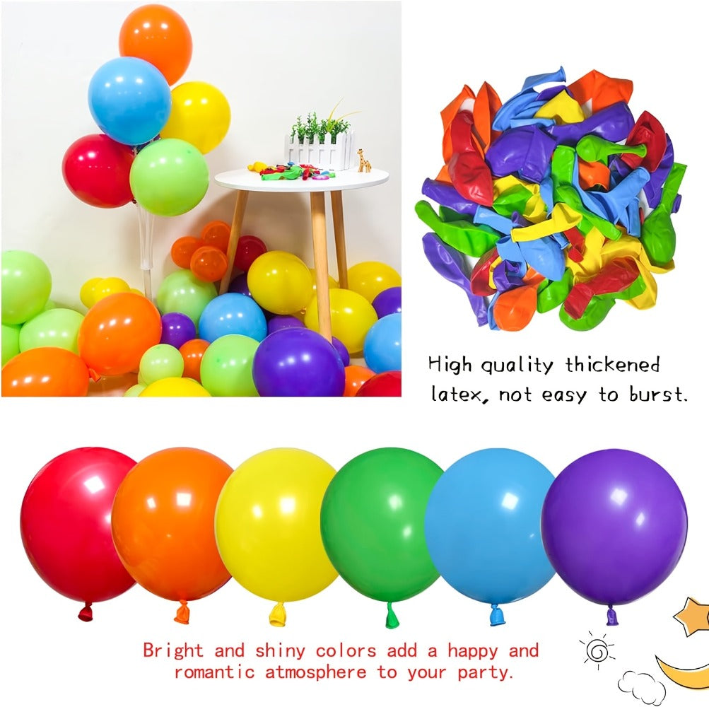 DIY Balloon Garland for Birthday Baby Shower Wedding Bridal Shower Graduation & Holiday Party Decorations | Balloon Arch Kit 422 Pcs Rainbow Matte Latex Balloons in 4 Sizes 5" 10" 12" 18"