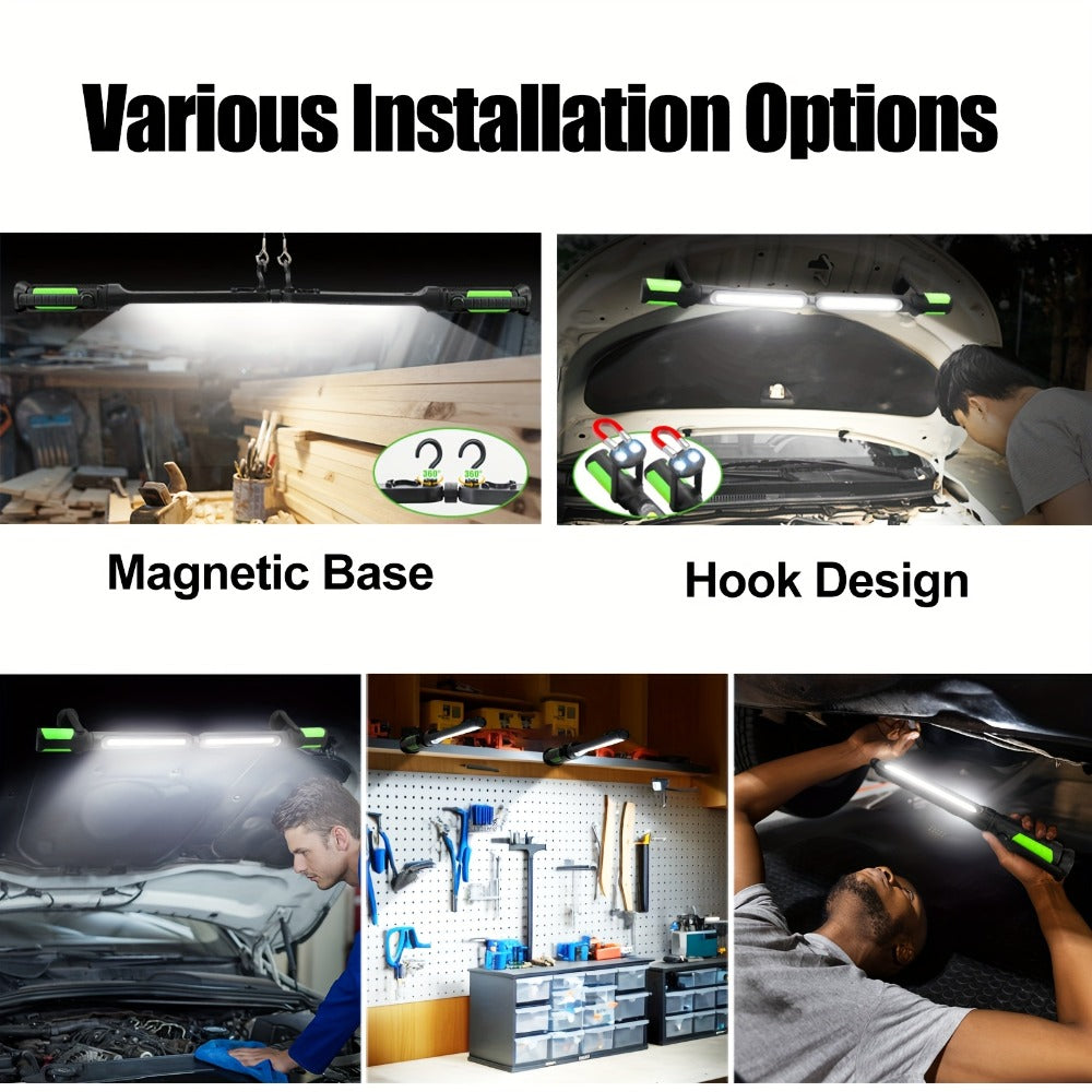 LED Work Light Rechargeable Cordless with Magnetic Base & Hook – Portable Mechanic Floodlight, Adjustable Brightness, Motion Sensor Control, Waterproof for Car Repair, Workshop, Ga - product image 14