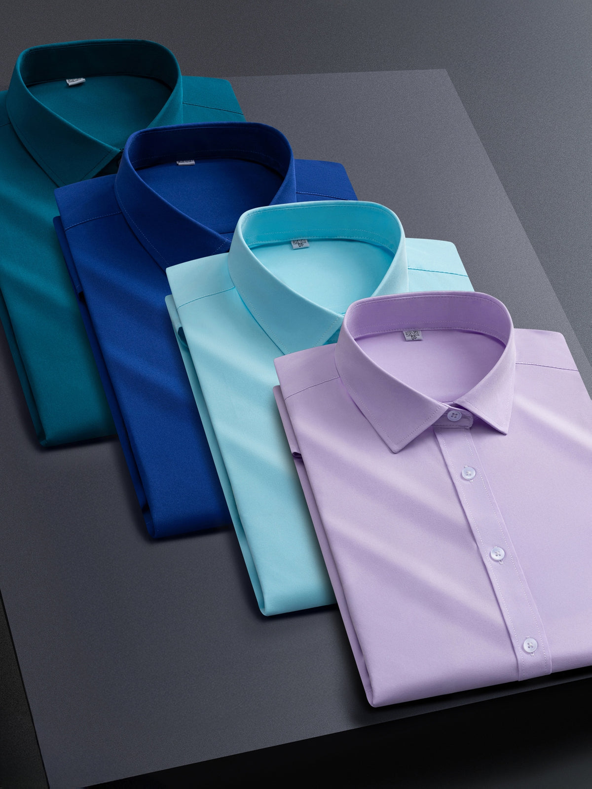 4pcs Men's Stretch Long Sleeve Dress Shirts - Professional Business Casual Blouses with Classic Collar, Solid Color, Comfortable & Stylish for Office - product image 32