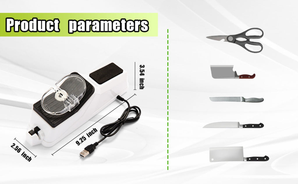Electric Knife Sharpener with 5 Double-Sided Stones - USB Powered Professional Kitchen Knife Sharpener for Quick Sharpening & Polishing with Protective Cover - product image 9