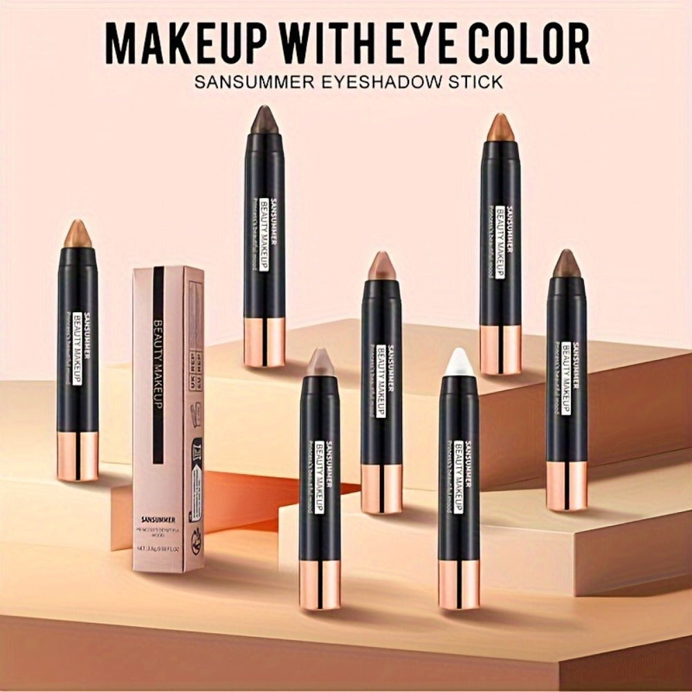 Waterproof Eyeshadow Stick Set 7 Pcs — Pearlescent Matte Shimmer & Metallic Finish, Long-Lasting Creamy Eye Makeup, No-Brush Easy Blendable Formula for All Skin Tones, Women's Beau - product image 12