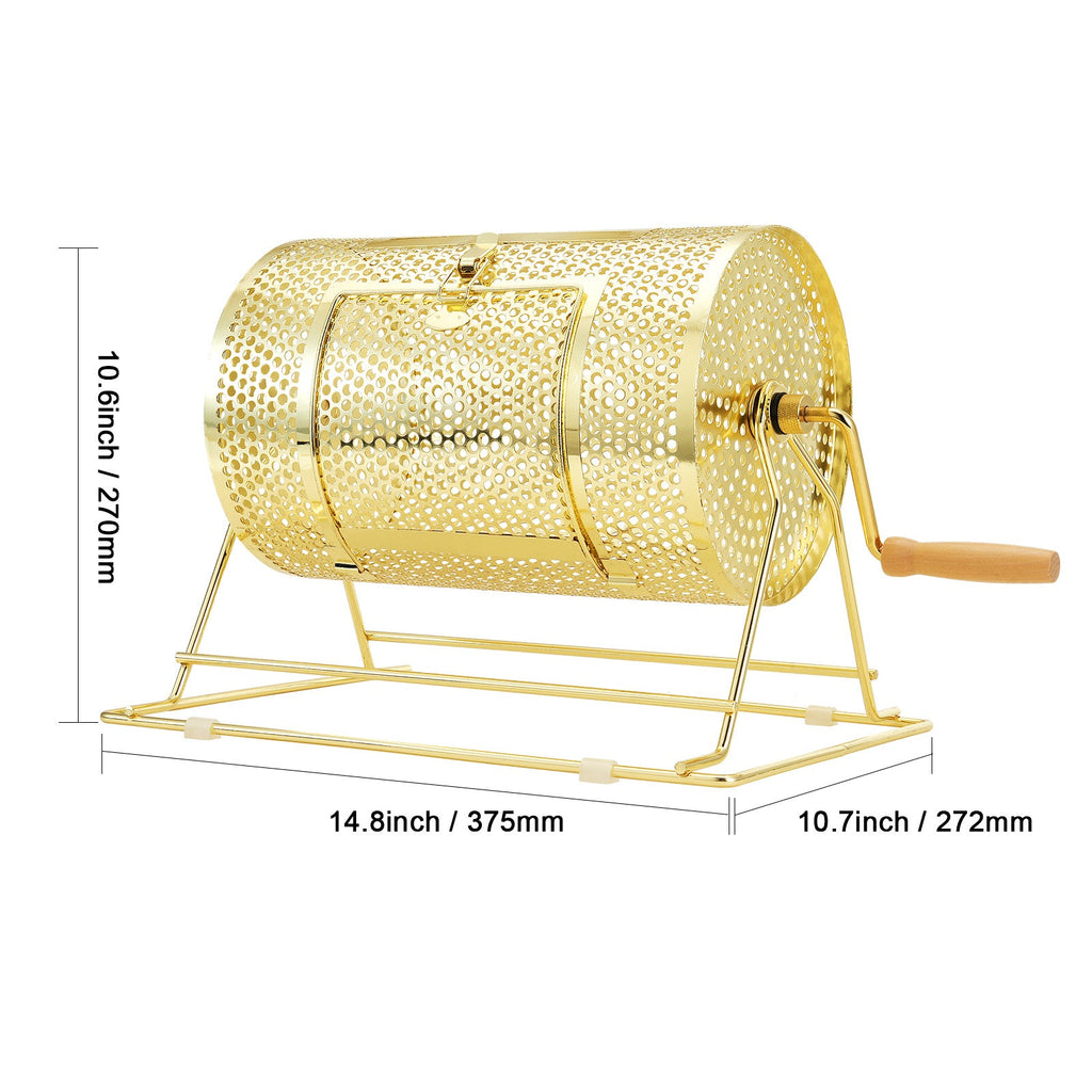 Brass Plated Metal Lottery Ticket Drum with Wooden Handle, Holds 2500 Tickets or 100 Ping Pong Balls, for Bingo Ballot Party Events Fundraisers Trade Shows - product image 4